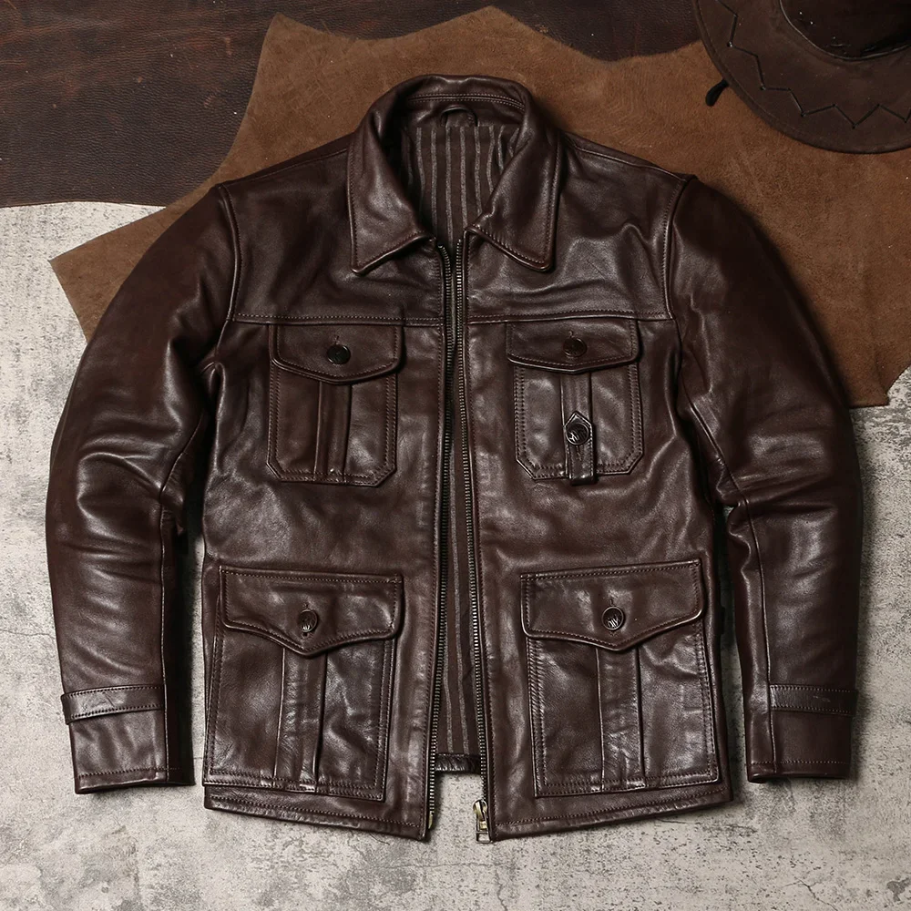 Кожаная куртка Blunt Razor Jason Stanson Safari с несколькими карманами мужская кожаная