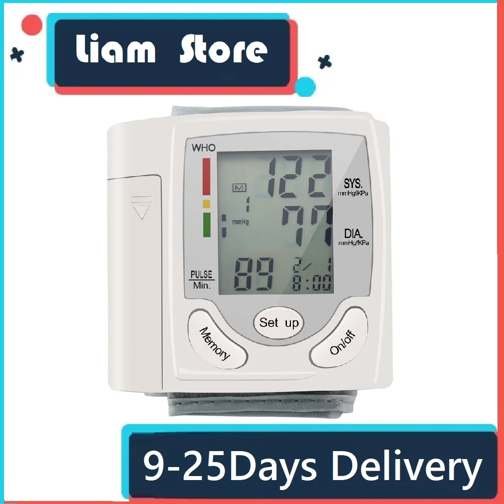 

Automatic LCD Digital Wrist Blood Pressure Monitor Heart Pulse Measure High Selling Real-time health monitoring trustworthy