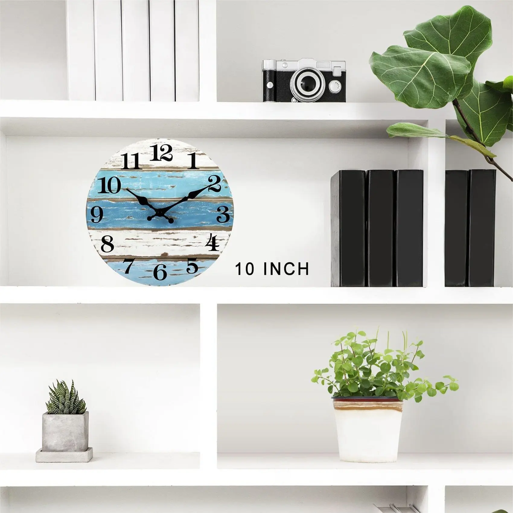 

Настенные часы с пляжным мотивом, синие бесшумные настенные часы на батарейках, не тихая, для дома, кухни, гостиной, офиса, 10 дюймов