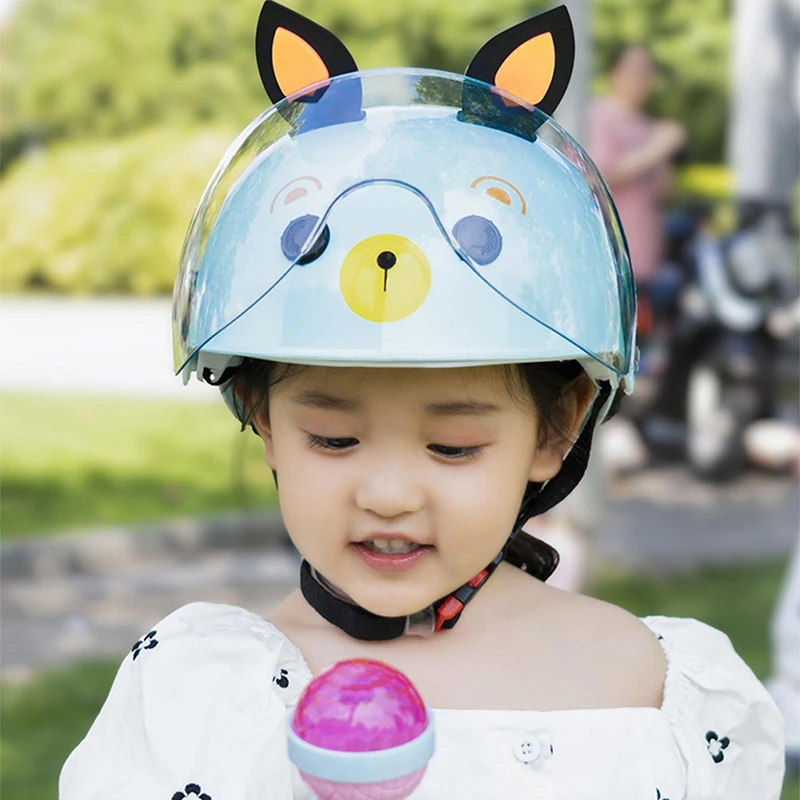 

Детский мотоциклетный шлем От 2 до 14 лет, Электрическая аккумуляторная батарея, летняя Солнцезащитная детская мультяшная твердая шляпа, Сим...