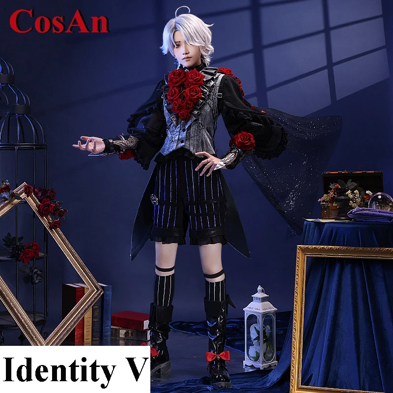 

CosAn Hot Game Identity V Emir Cosplay Costume Handsome Fashion Black Uniform Activity Party Role Play Clothing