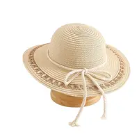 XEONGKVI Europe America  Wide Brim Parent-Child Sun Hats Spring Summer Brand Beach Straw Cap For Women Girl