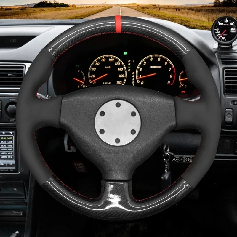 Для Mitsubishi Lancer Evolution EVO VI 6 1999-2000 V (5) 1998 чехол рулевого колеса автомобиля черный