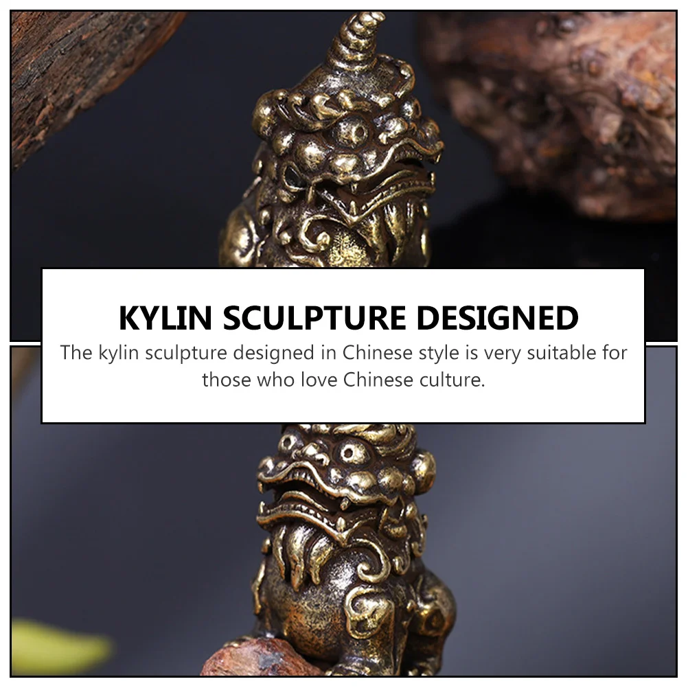 Бронзовые безделушки классическое украшение орнамент Kylin статуя в форме льва