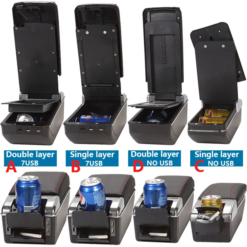 Автомобильный подлокотник Inaxh для Honda Jazz 2008-2013 кожаный/АБС-пластик автомобильные