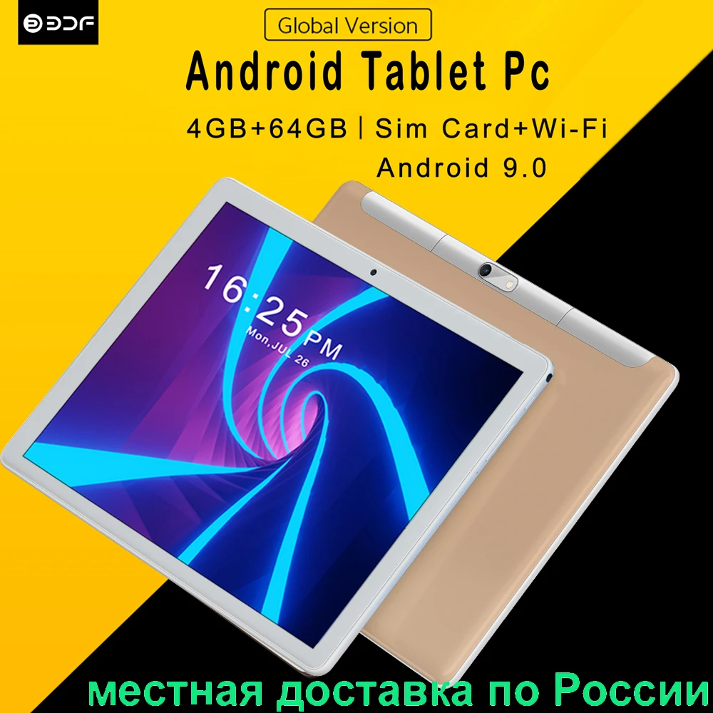 Tableta Pc Android 9,0 de 10,1 pulgadas, 4GB + 64GB, 3G, tarjeta Sim móvil, llamadas de teléfono, Tablet Pc