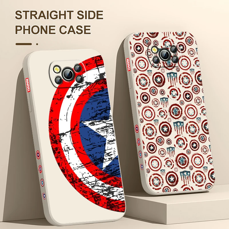 Чехол Captain America для Xiaomi Poco Cover X4 X3 F4 NFC M6 M5 M4 M3 GT S Pro 4G