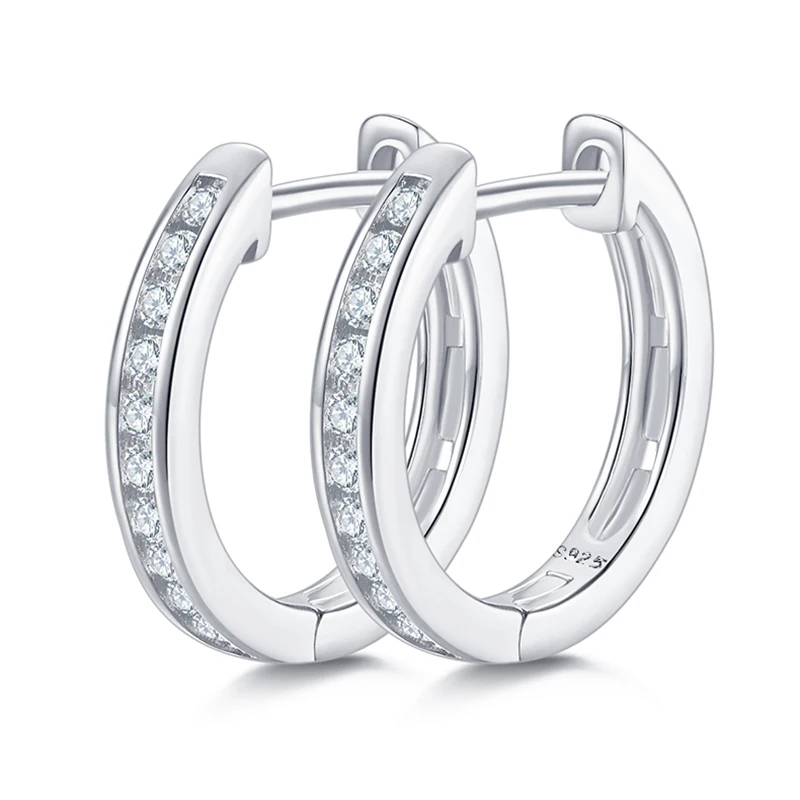 

SGARIT Fashion Jewelry S925 Silver 0.22CT VVS1D Moissanite Diamond Hoop Earrings For Women