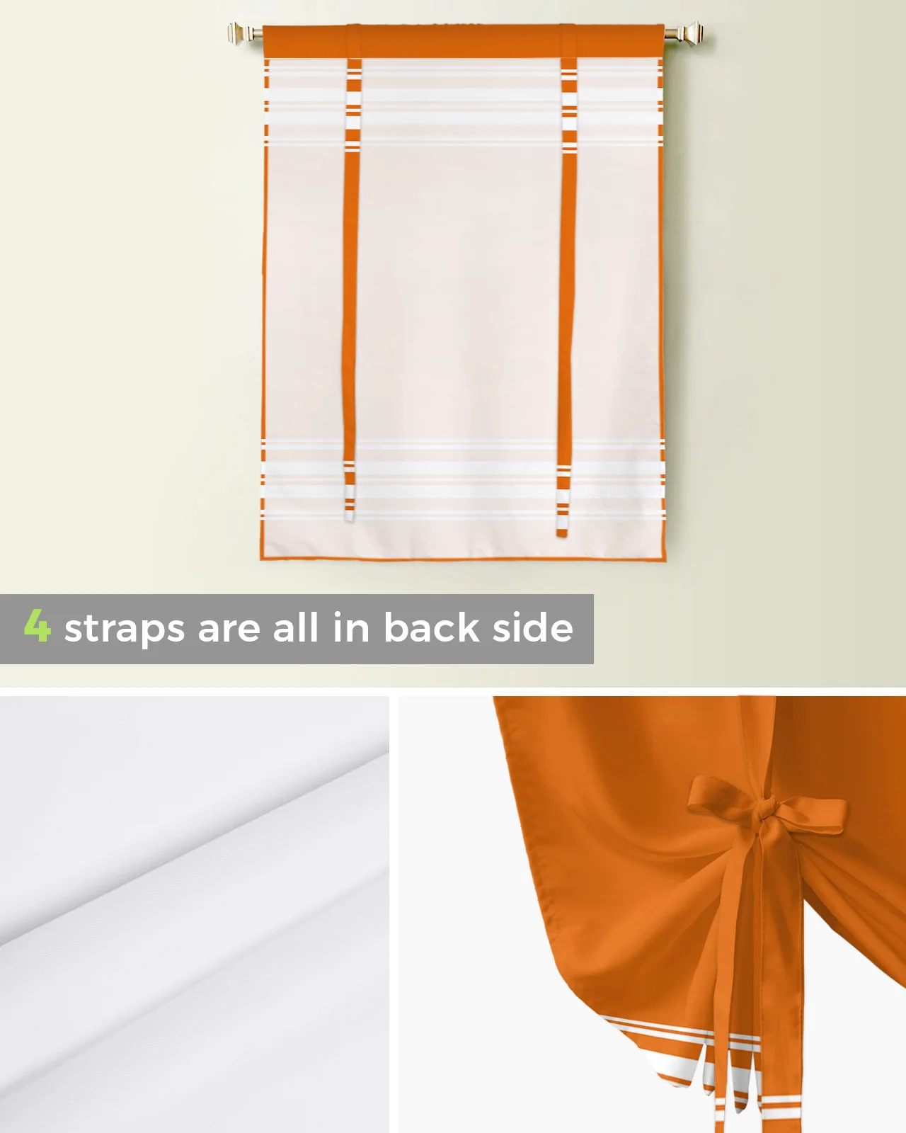 Занавески на окна для кухни в оранжевую полоску карманные шторы дома маленькие