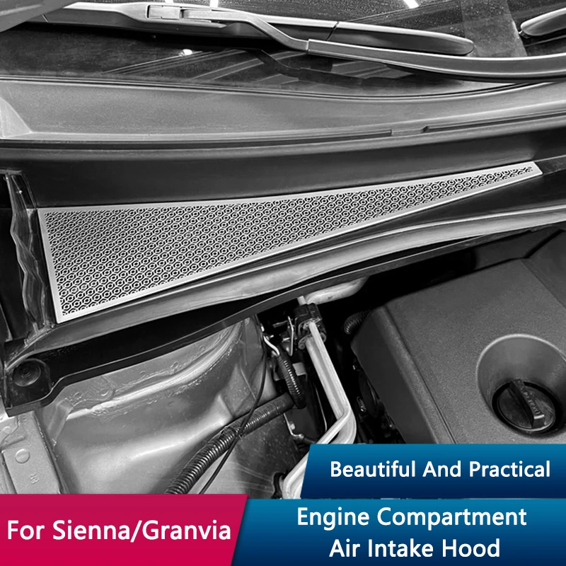 

QHCP крышка воздухозаборника двигателя автомобиля Защита от насекомых Декоративные Чехлы для Toyota Sienna Granvia 2022 2023 аксессуары для стайлинга