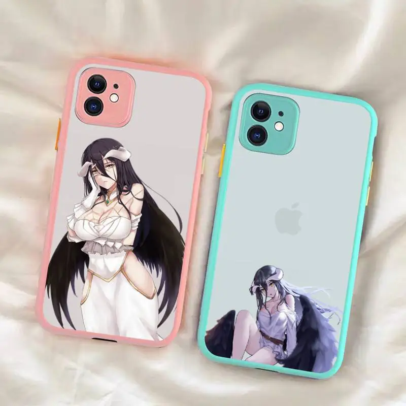 

Yinuoda Albedo Overlord Anime Phone Case for iPhone X XR XS 7 8 Plus 11 12 13 pro MAX 13mini Translucent Matte Shockproof Case