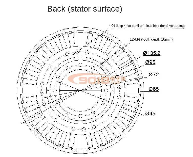 Haoji 12410 Полый вал 600 Вт Бесщеточный двигатель постоянного тока с постоянными