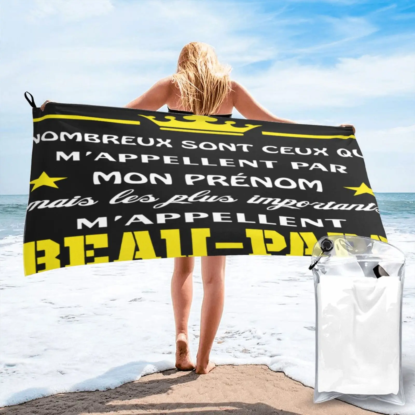 

Personnalise Beau Papa Idee Cadeau Beach Towel Sauna Baby Towel Bath-House Towel For Home Large Beach Towel Large Beach Towels