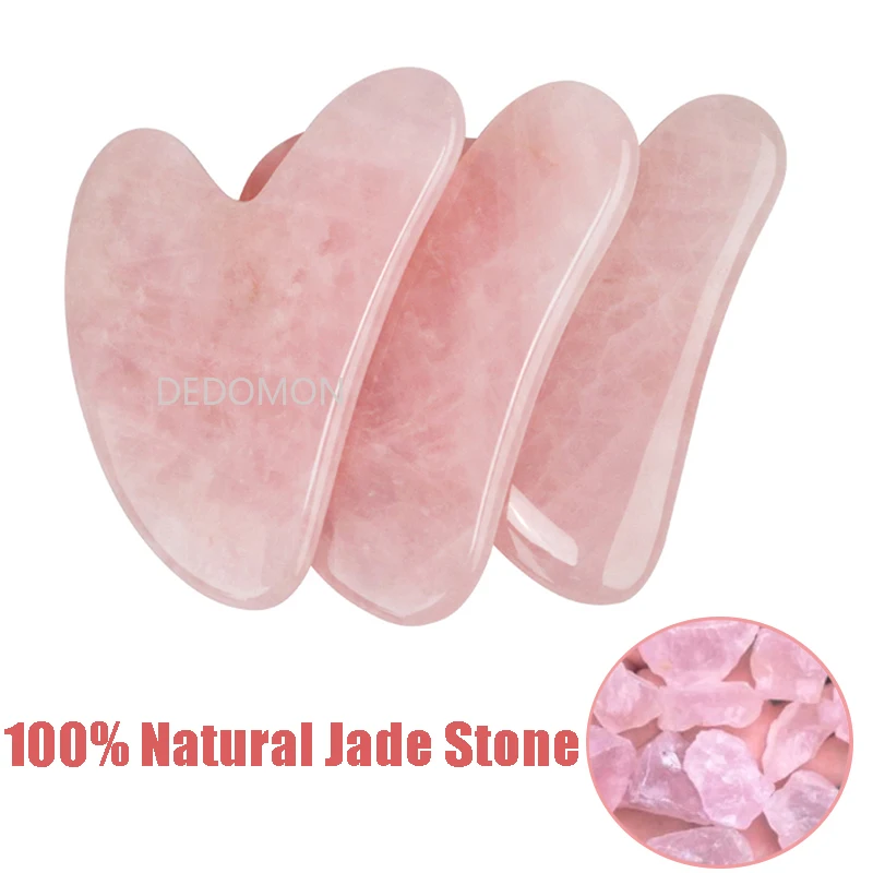 

Natural Rose Jade Gouache Scraper Facial Lift Massager Body Relax Slimming Beauty Slimming neck massager self massage tool