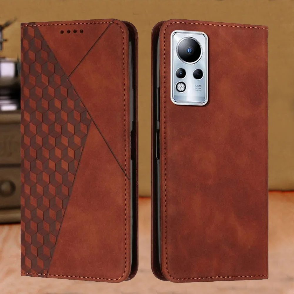 

For Infinix Note 11 Case Magnetic Protector Cover For Infinix Note 11Pro 11S Case Grid Leather Phone Pocket