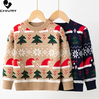 christmas sweaters autumn winter baby boys girls jumper sweater kids xmas jacquard knit o neck pullover tops children clothing