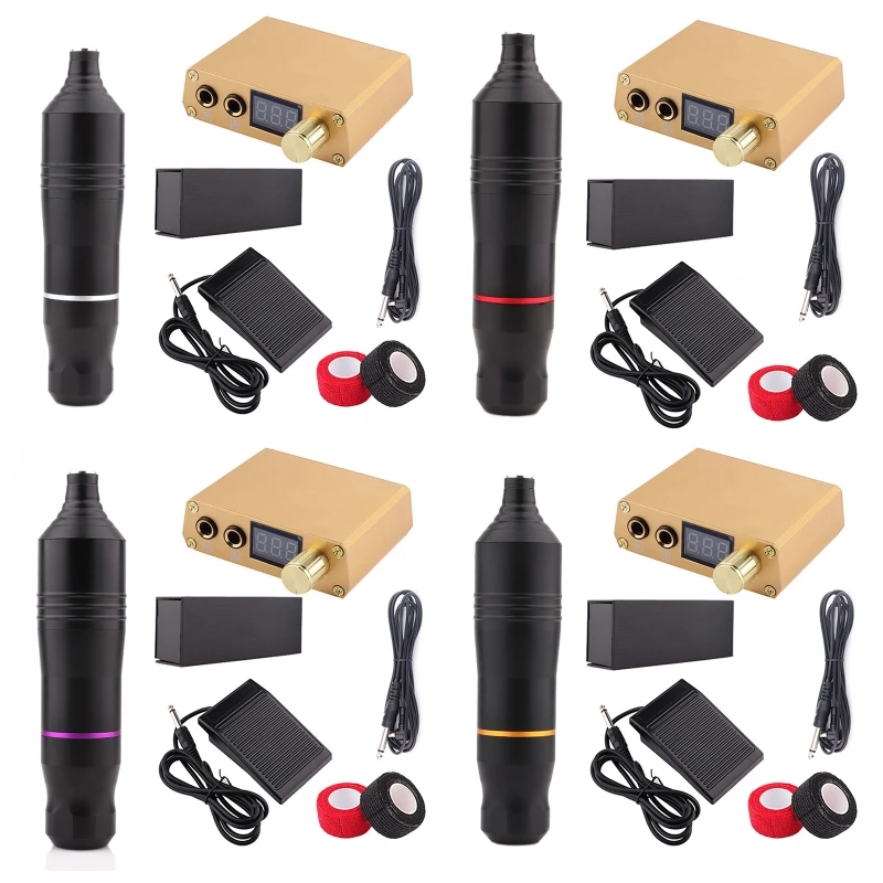 

Набор ручек для татуировки, профессиональная ручка для тату-машины с ножным переключателем, набор клеевых лент для начинающих,