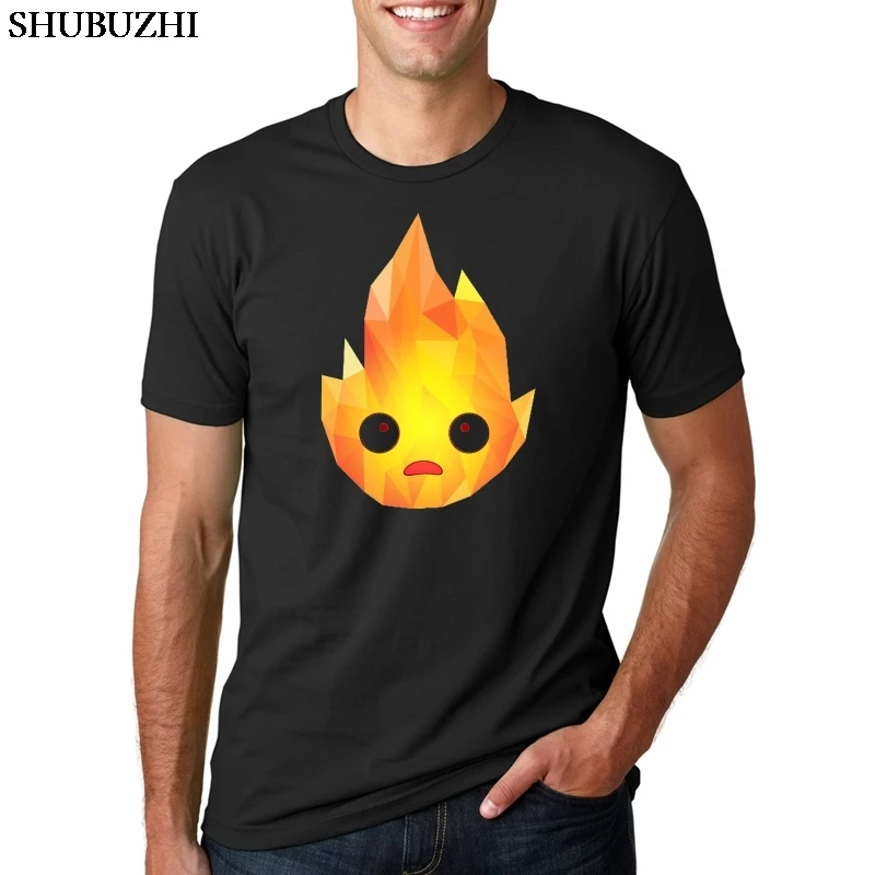 

Lonely Fire Demon T shirt Calcifer Howl's Moving Castle Studio Ghibli T-shirt men casual Tee shirt harajuku Tops tshirt camiseta