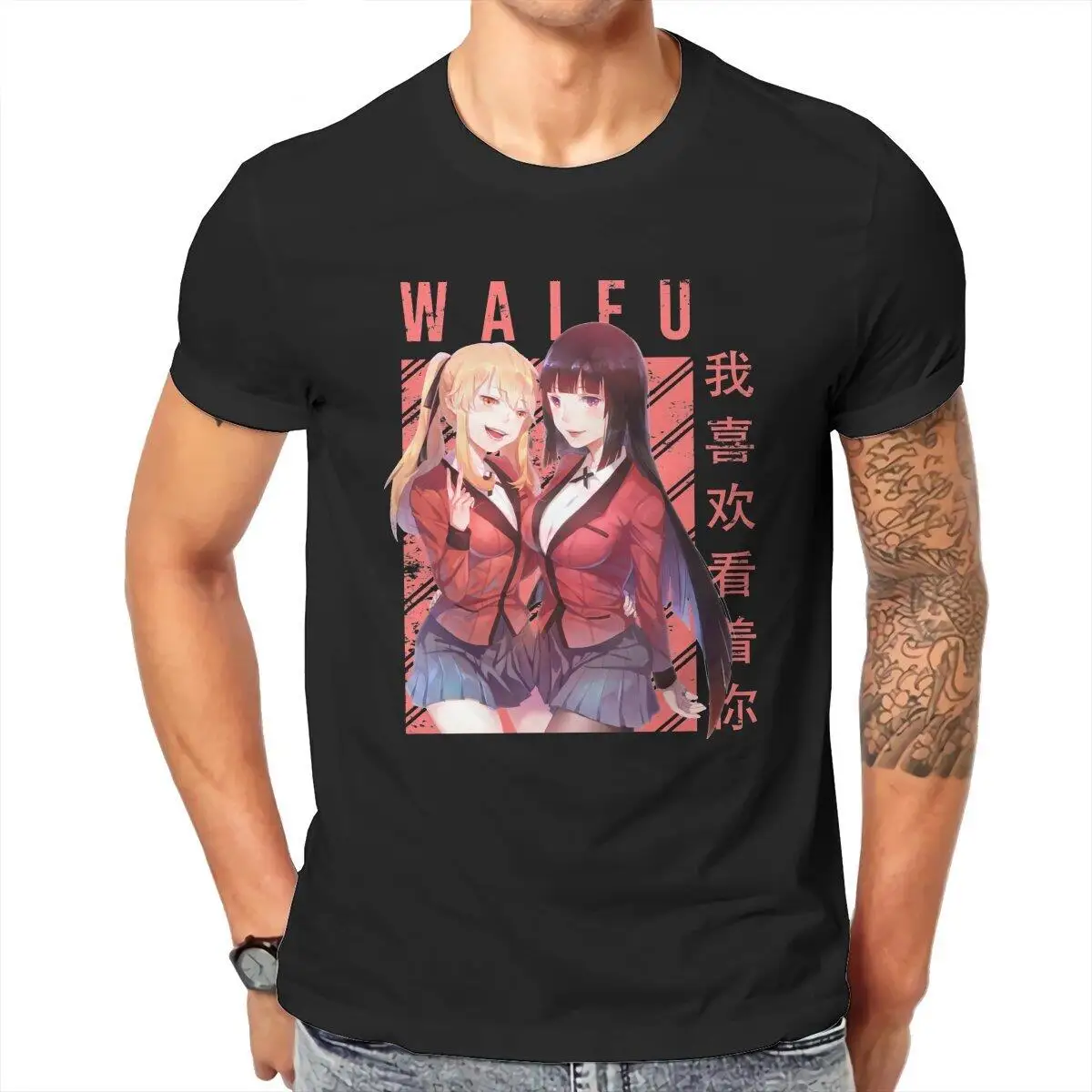 Men's Jabami Yumeko Saotome Mary T Shirts Kakegurui Japanese Anime 100% Cotton Clothes Novelty Tee Shirt Gift Idea T-Shirts