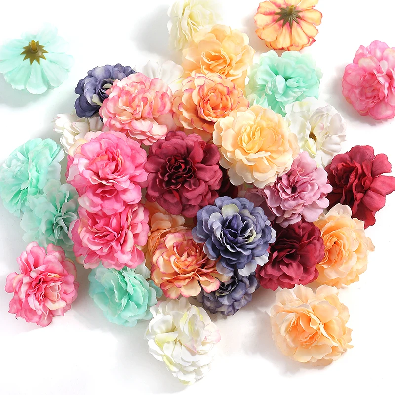 Искусственные розы цветочные головки 4 5 см искусственные цветы для свадебной