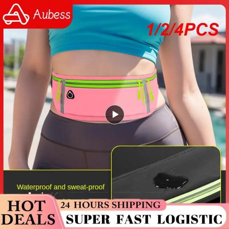

1/2/4PCS Sports Waist Pack Women Men Running Belt Waist Bag Waterproof Fanny Pack Wallet Men Pouch Belt Portable Phone Holder