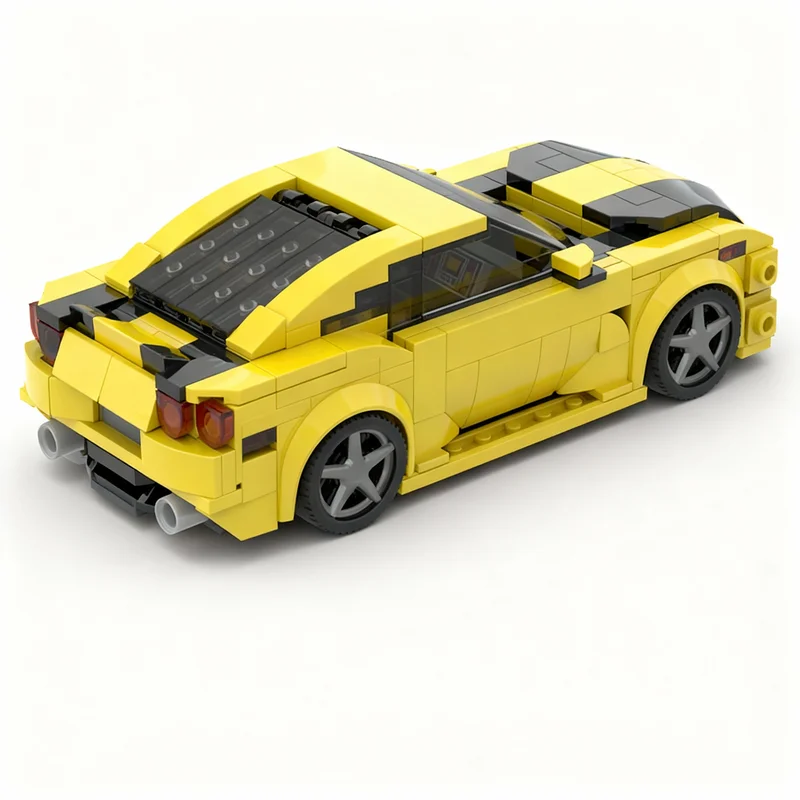 Фото 333 детали MOC City Champions Camaro SS Bumblebee, модель из строительных блоков, рождественские подарки, конструктор, игрушка для творчества, подарок на день рождения, художественная экспозиция своими руками. №3