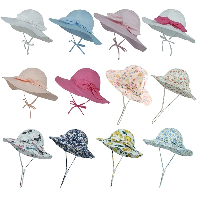 

for Sun Hat for Girls Toddler Little Kids Panama Outdoor Activities Bucket Cap UV for Protection Buckle Secure Beach Spo