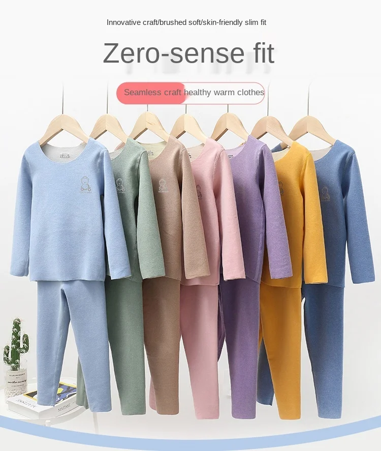 

Осенний комплект для мальчиков, Термобелье без следов, удобная Пижама для мальчиков и девочек, осенняя плотная одежда