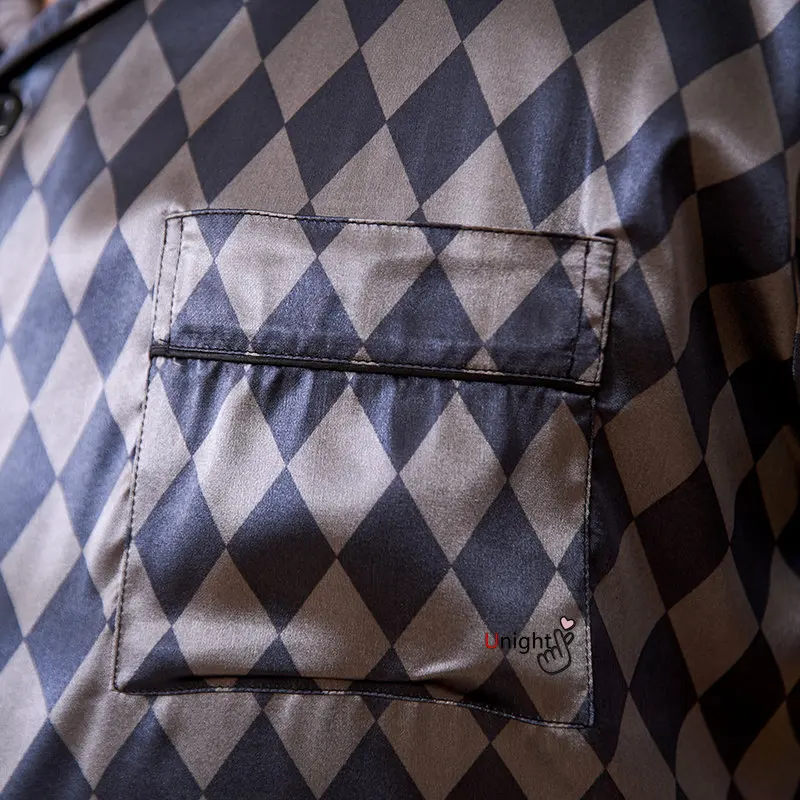 Summer Men's Pajamas Sets Silk Short sleeved Sleepwear Ice Silk Plus Size 7XL Pajama set Home Clothing Pyjamas Suit Home Wear