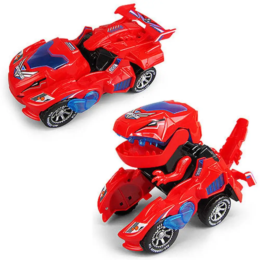 

Deformation Electric Dinosour Car Toy Universal Wheel Transformation Robot Vehicle with Lights Sounds Gift for Kids