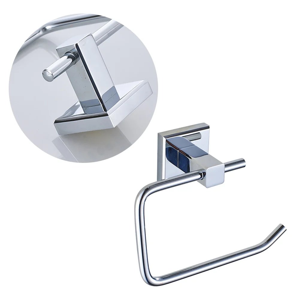 

1pc Tissue Holder Sturdy Durable Wall-mounted Copper Organizer Roll Paper Holder for Hotel