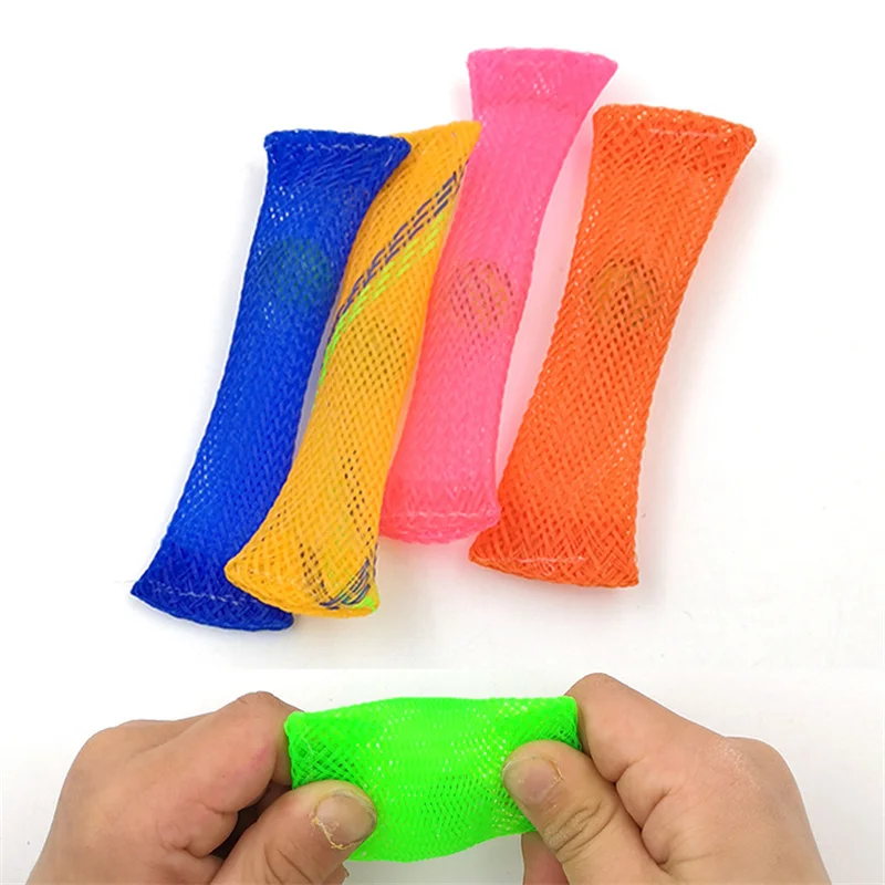 

Novel Peculiar Squeeze Braided Mesh Tube Sensory Marbles Ball Toy ADHD Decompression Venting Anxiety Relief Practical Toys