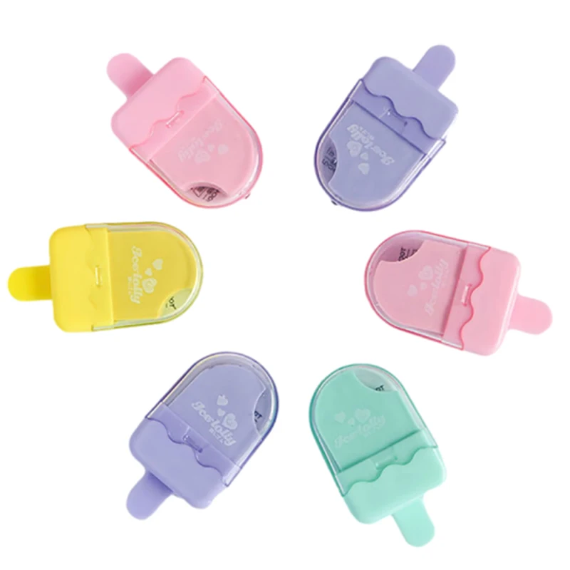 

1 Pcs Cartoon Eraser Student Only Wipe Clean Traceless Ice Cream Eraser Study Stationery