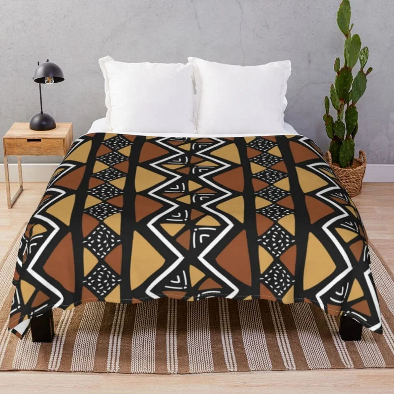 

rican Mud Cloth Mali Thick Blanket Flannel Printed Fluffy Throw Thick Blankets for Bed Home Cou Office