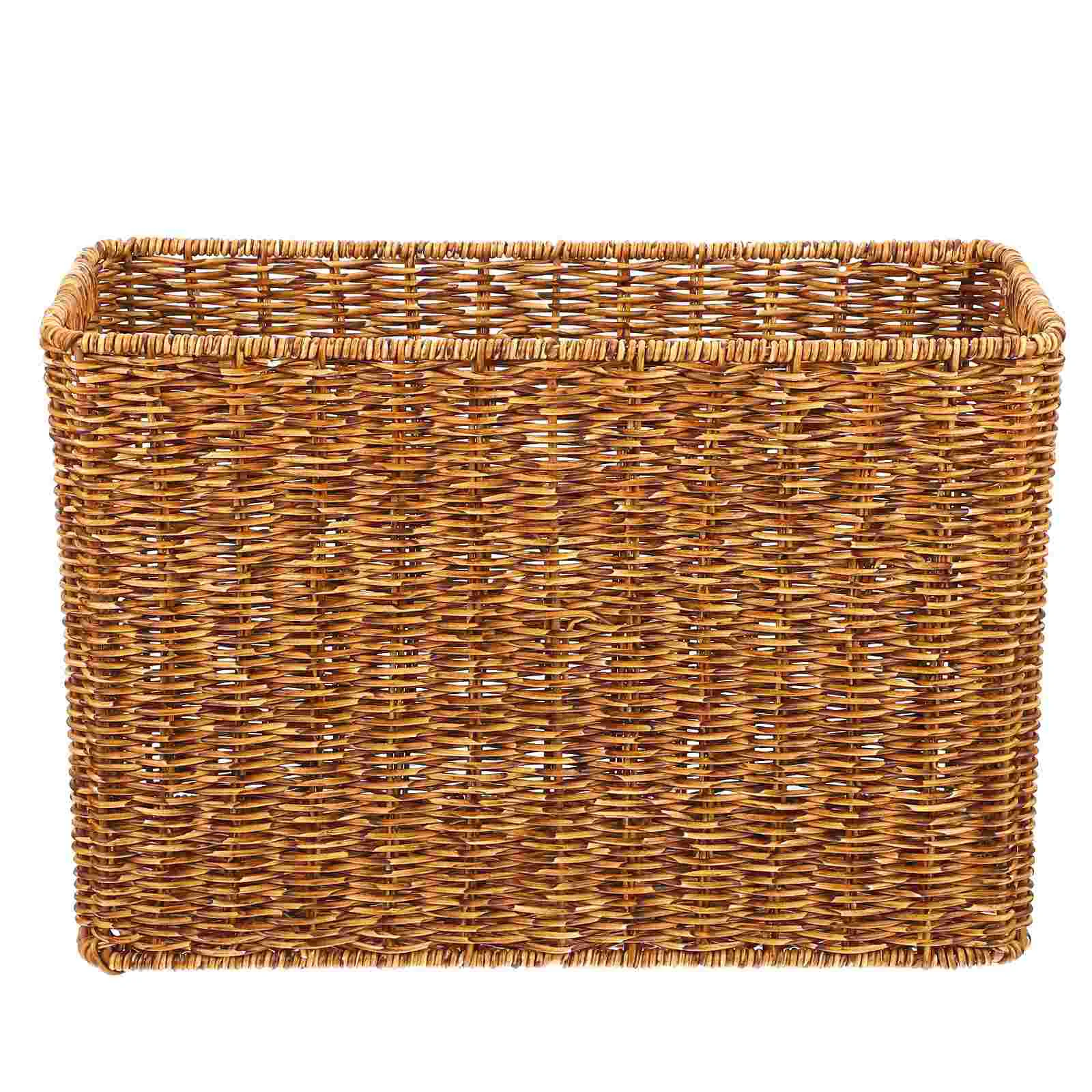 

Basket Storage Baskets Wicker Woven Hyacinth Bin Rattan Cube Seagrass Water Rectangular Magazine Toy Organizer Large Organizing
