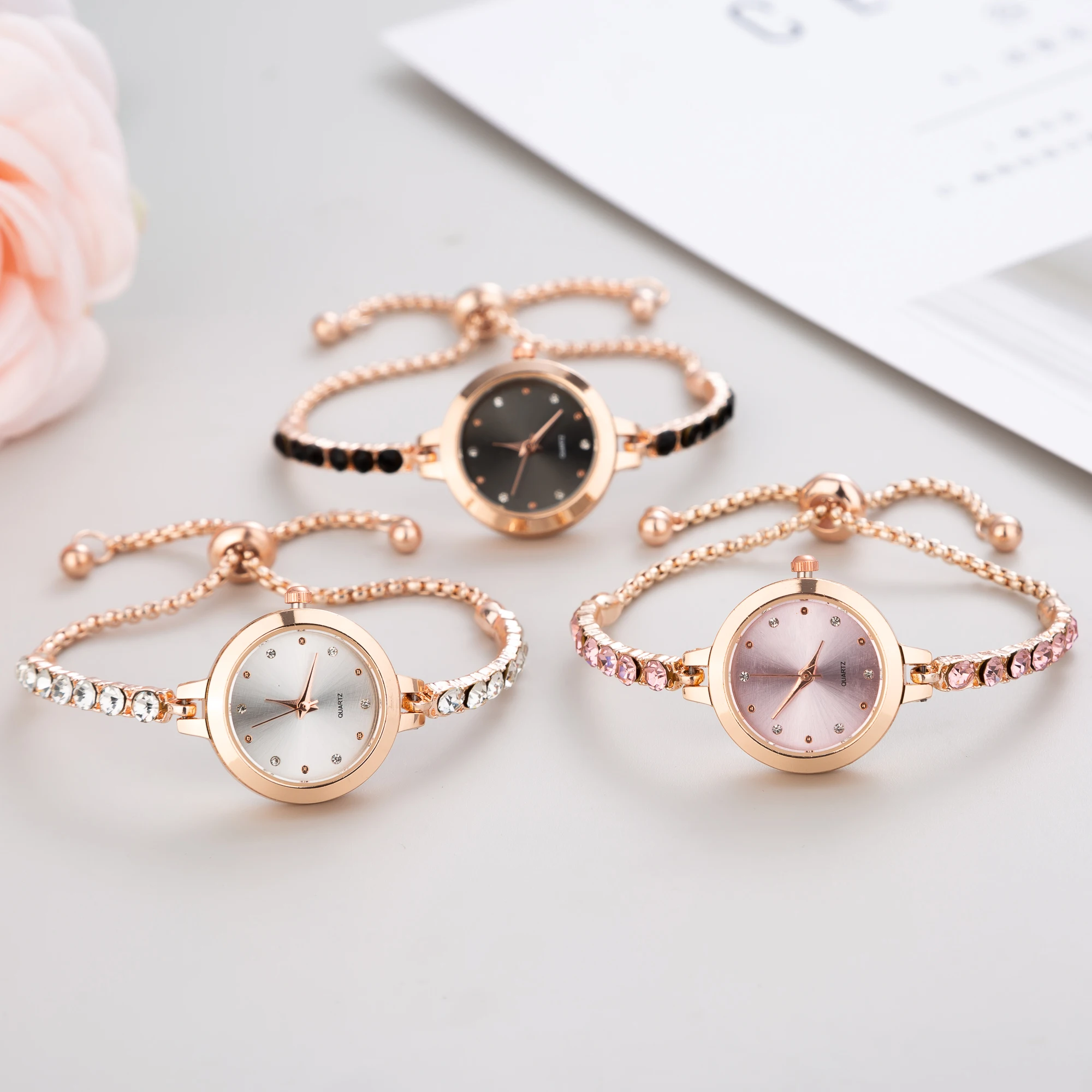 2023 Cute Leisure Bracelets Watch for Women Luxury Crystal Women's Bracelet Quartz Wristwatches Gift for Womens Free Shipping