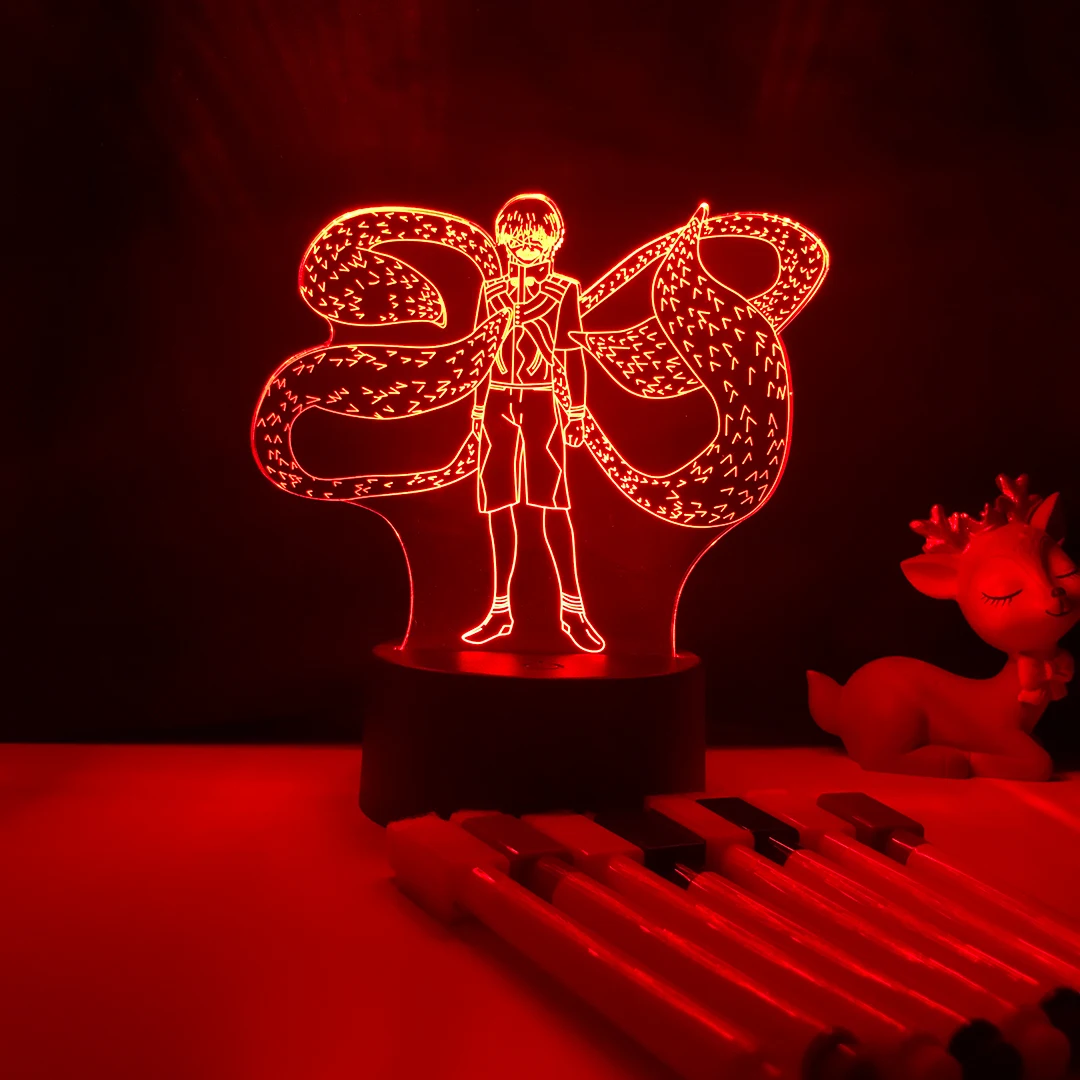 

Anime Tokyo Ghoul Ken Kaneki Figure Led Lamp for Kid Bedroom Decoration Birthday Gift Color Changing 3d Light Manga Tokyo Ghoul