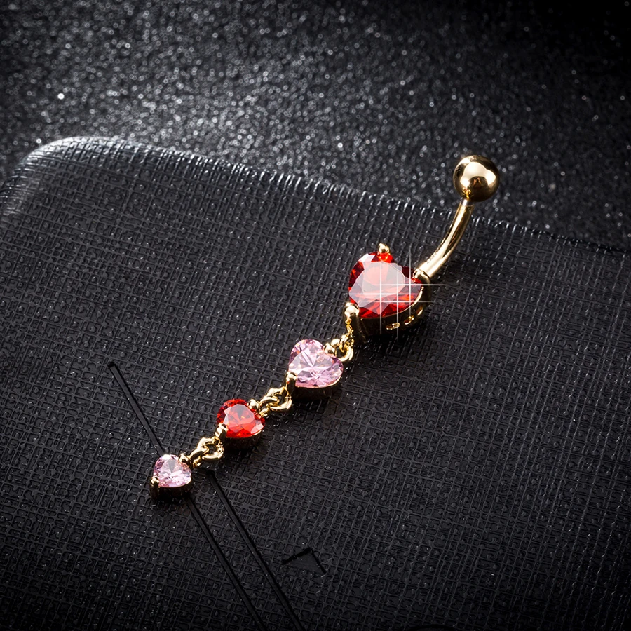 KUNIU 1 шт. модное циркониевое кольцо для живота в форме сердца женское ювелирное