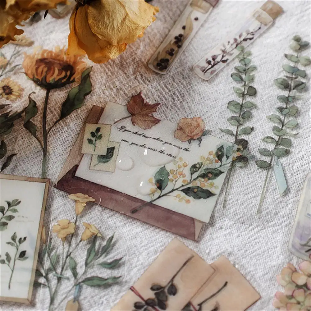

40pcs Plants Flowers Stickers Small Garden Series Scrapbooking Hand Account Decorative Collage Material