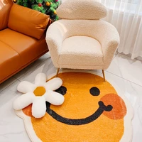 ins carpet cartoon smile face living room area rug bathroom doormat anti slip absorbent floor mats bedroom decorative carpets