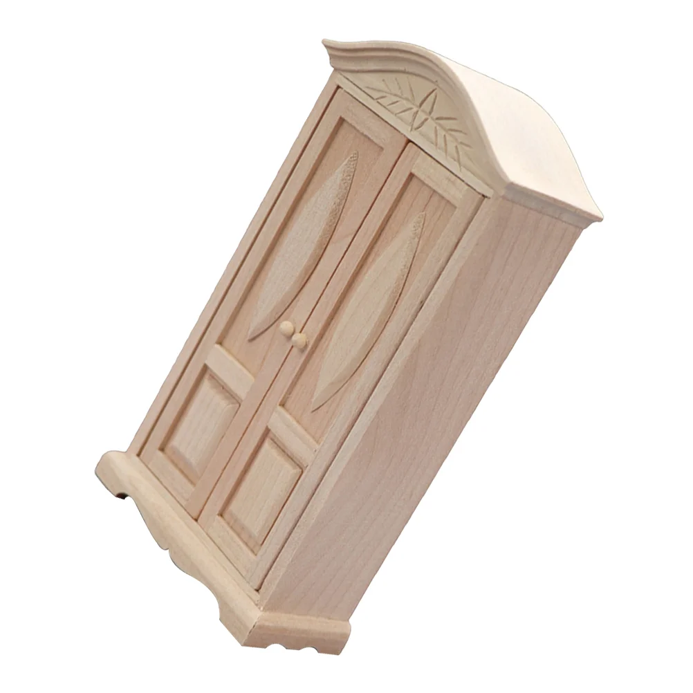 

Home Decoration Wardrobe Miniature Carving Closet Statuette Small Wood Birch Wooden Child