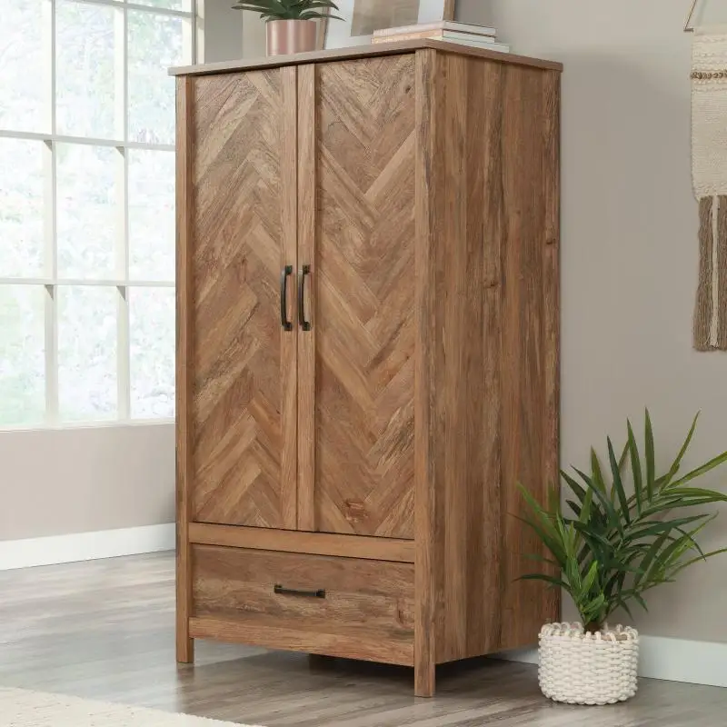 

Cannery Bridge Wardrobe/Armoire Cabinet with Drawer, Sindoori Mango Finish