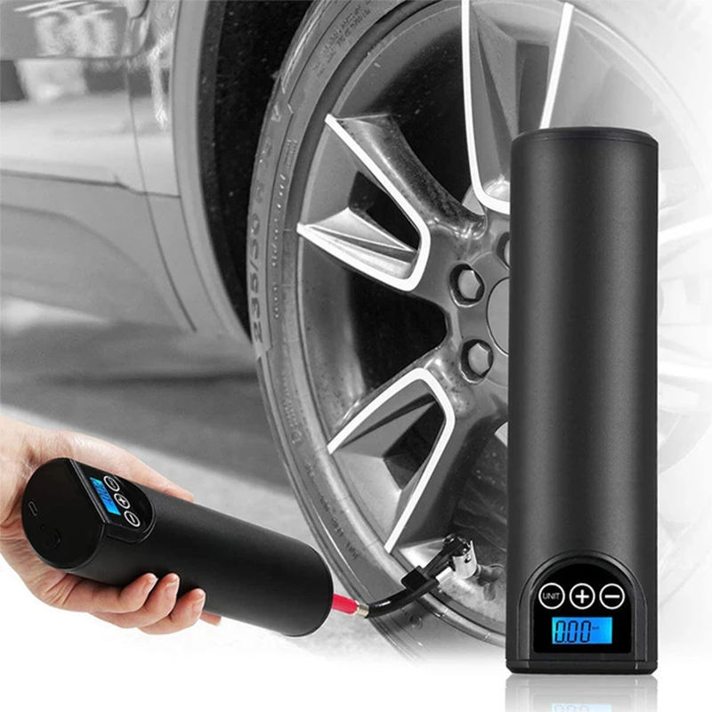 

Portable Air Compressor Charging Pump Cordless Handheld Air Pump Motorbike Tyre Inflator LCD Digital display air pump