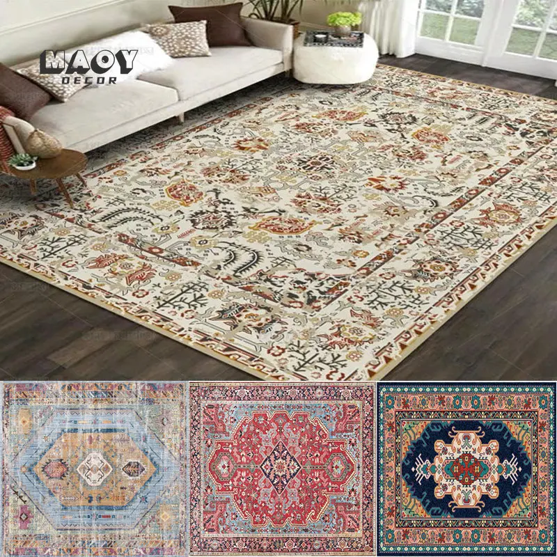 

Ethnic Style Carpet For Living Room Floor Mats Persia Bedroom Area Rugs Non-slip Washable Porch Lounge Carpets Home Decoration