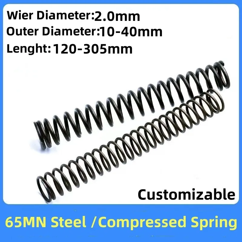 

65 Mn Manganese Steel Long 120-305mm Compression Spring Y-shaped Pressure Springs Customized Wire Dia 2.0mm Outer Dia 10- 40mm