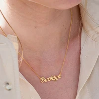 stainless steel jewelry exquisite custom name necklace for women personalized nameplate choker girlfriend wife gifts