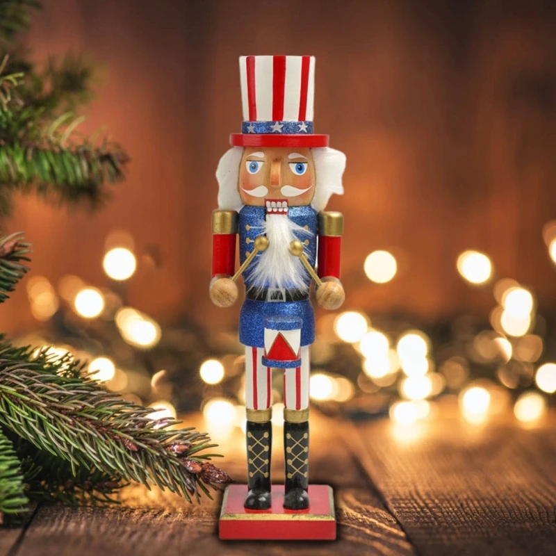 

15-дюймовые деревянные американские украшения для орехов, рождественские украшения, Электронная марионетка, игрушка, домашний декор, новый ...