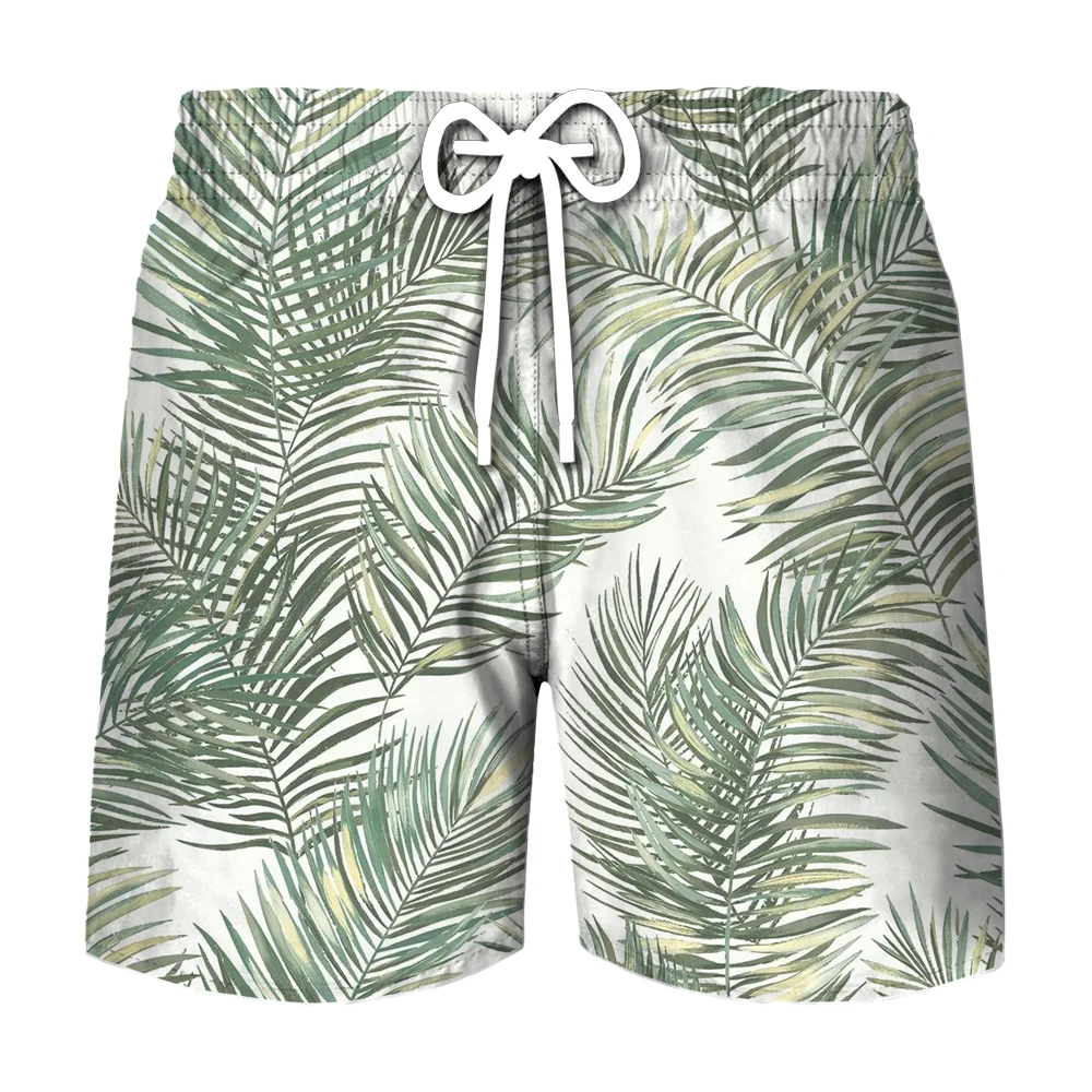 

2022 Summer New Men' Beach Short Hawaii Caual Sport Short Natural Plant 3D Printing Short Qrying I Fat and Breathable