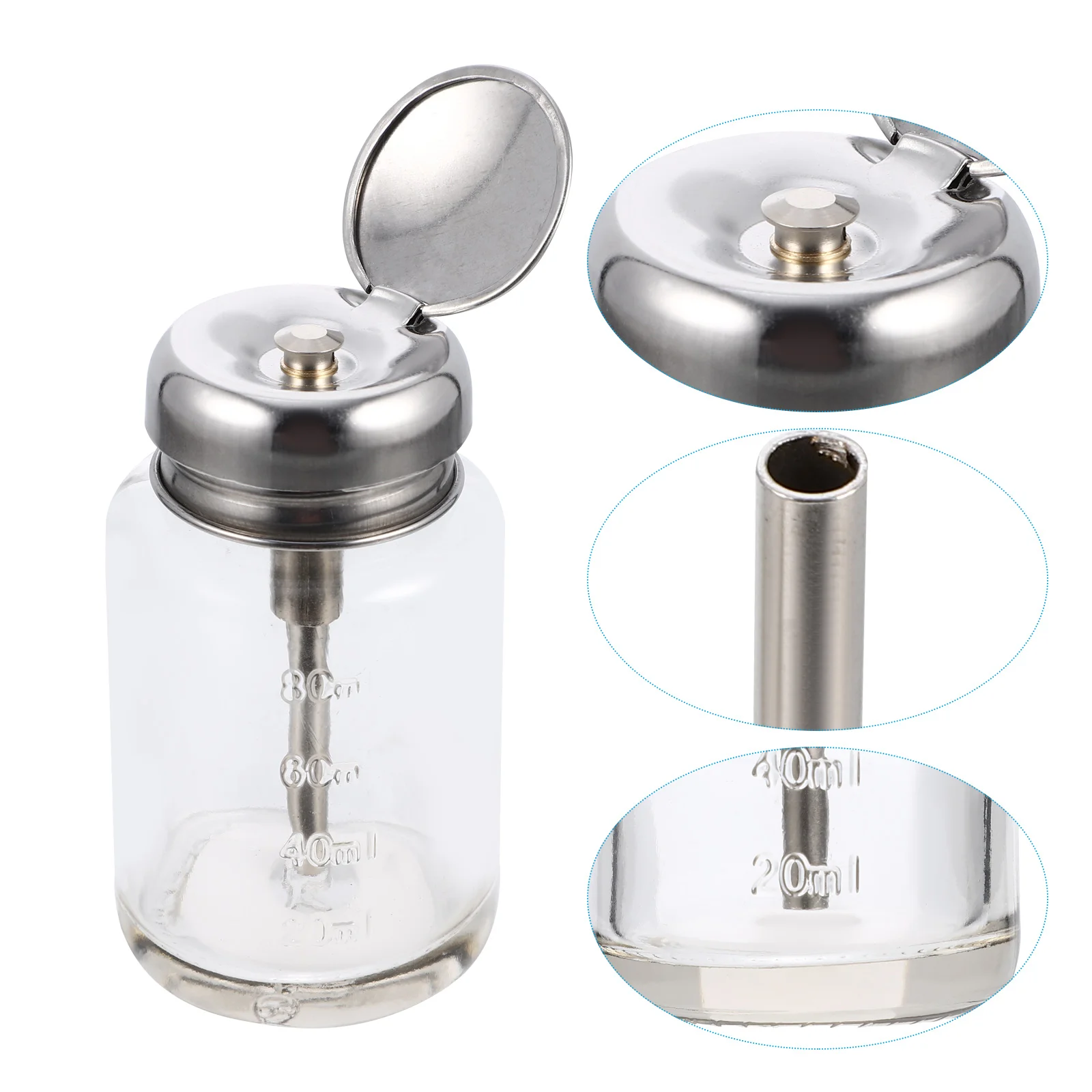 

Dispenser Pump Bottle Nailpolish Remover Push Down Bottles Empty Pumping Jar Airless Press Manicure Cleartravel Size Toiletry