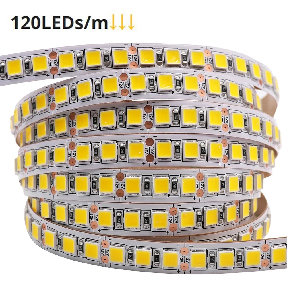 

12V 5M LED Strip Light 5054 SMD 120leds/m 60leds/m Super Bright Flexible LED Tape for Home Decoration White/Natural White
